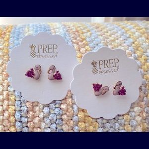 New swan stud earrings